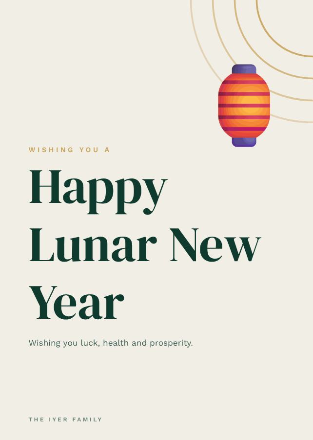 Emerald Lunar New Year Greeting Card — editable festivals template