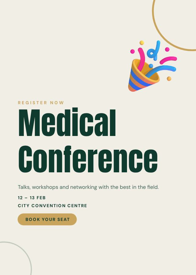 Emerald Medical Conference Card — editable events template