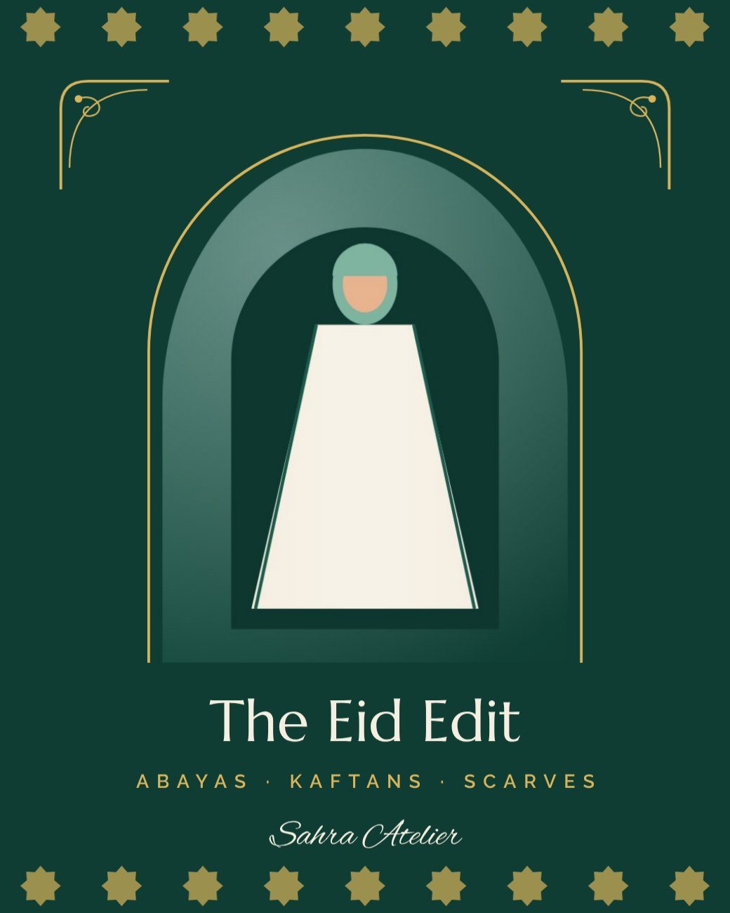 Emerald Modest Fashion Post — editable marketing template