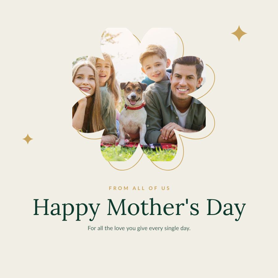 Emerald Mother's Day Business Wishes Post — editable festivals template