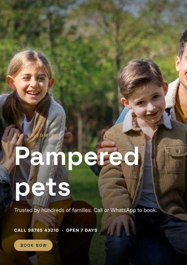 Emerald Pampered pets Pet grooming Flyer Promo — editable business template