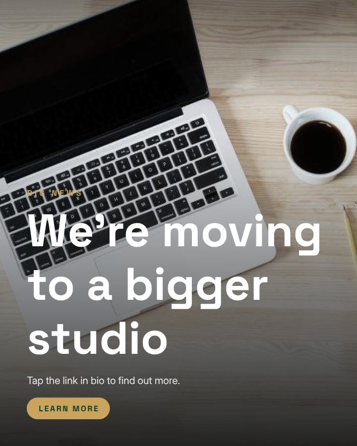 Emerald Photo We're moving to a bigger studio Announcement Post — editable social media template
