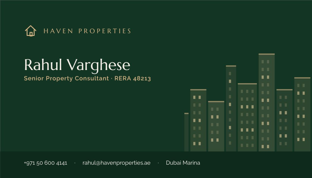 Emerald Real Estate Card — editable business template