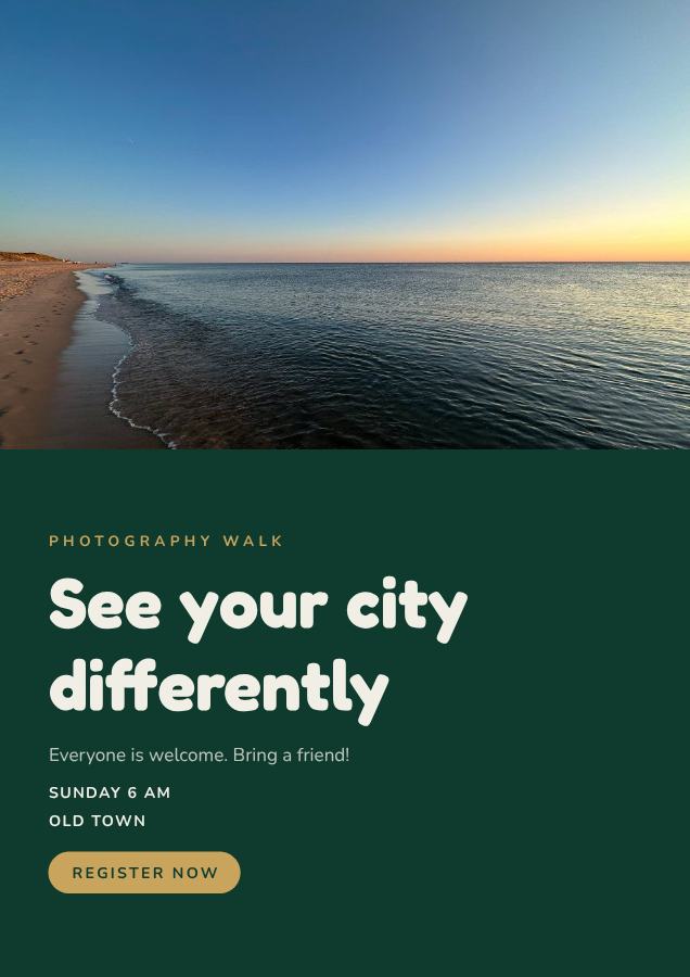 Emerald See your city differently Poster — editable marketing template