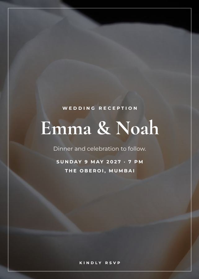 Emerald Spotlight Emma and Noah Reception Invite — editable wedding template