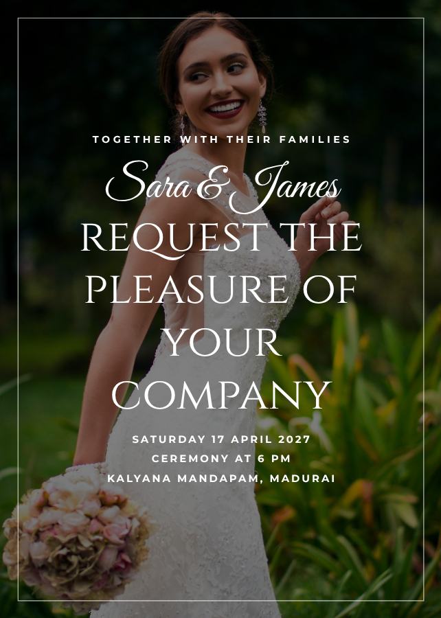 Emerald Spotlight Sara and James Wedding Invitation — editable wedding template