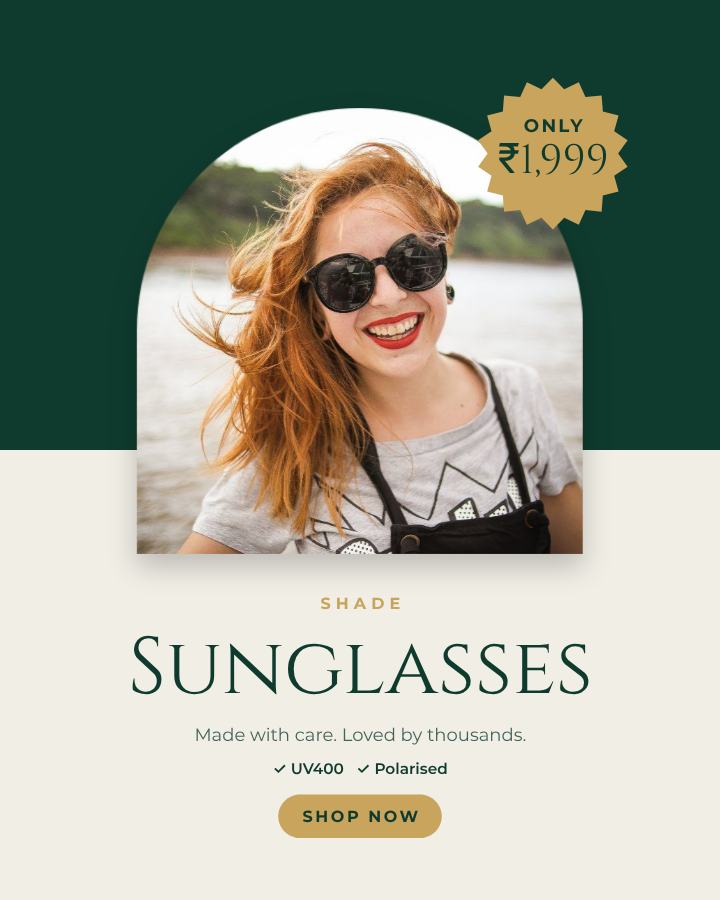 Emerald Sunglasses Product Ad — editable marketing template