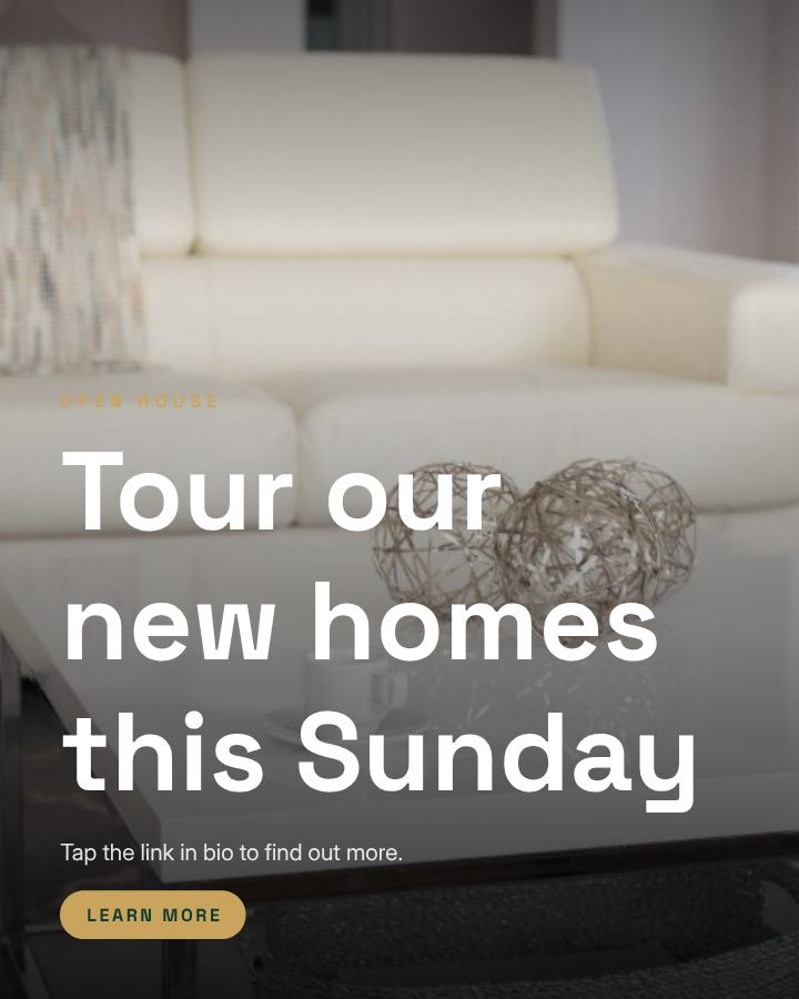 Emerald Tour our new homes this Sunday Announcement Post — editable social media template