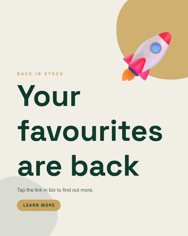 Emerald Your favourites are back Announcement Post — editable social media template