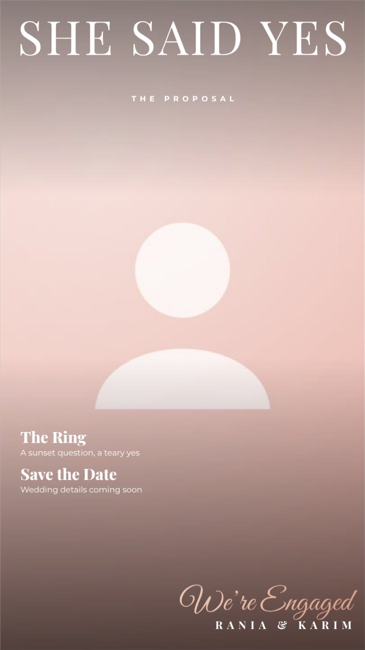 Engagement Blush Magazine Cover Story — editable wedding template