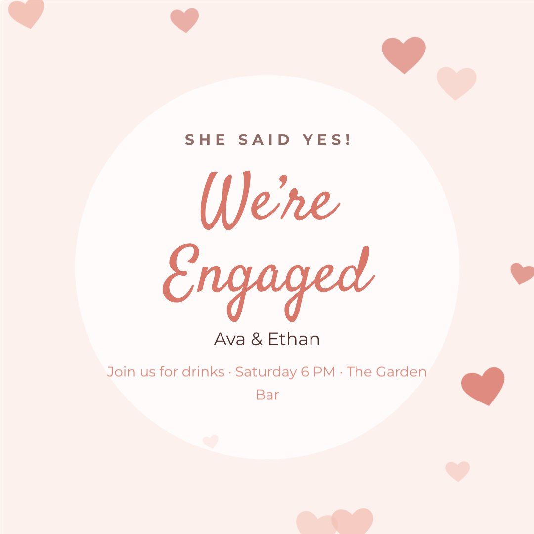 Engagement Party Blush — editable wedding template