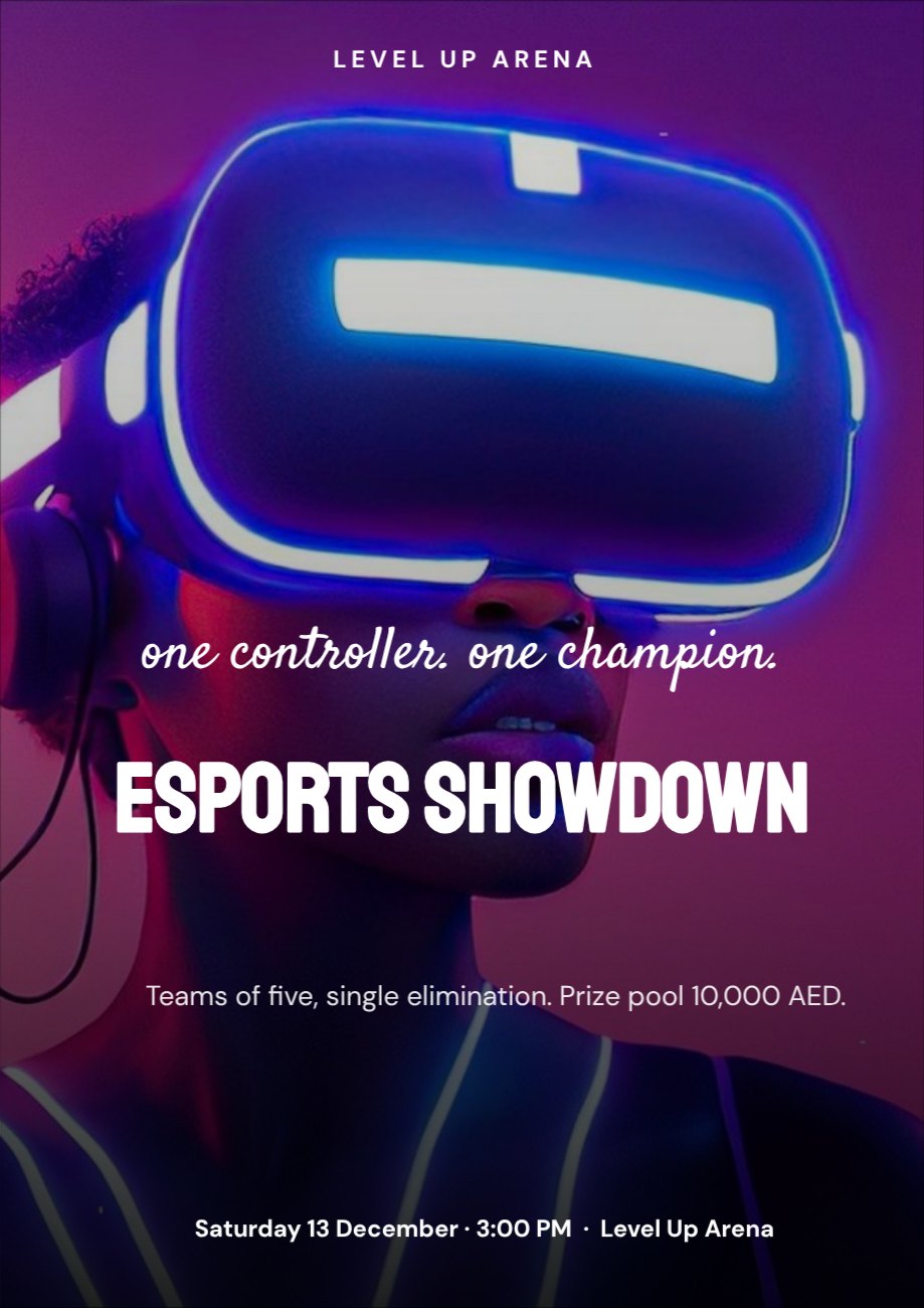 Esports Showdown Sports Poster — editable events template