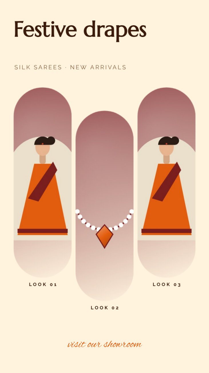 Ethnic Wear Lookbook Story — editable marketing template