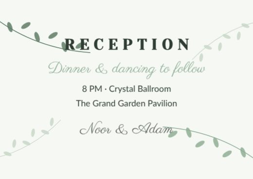 Eucalyptus Reception Card template