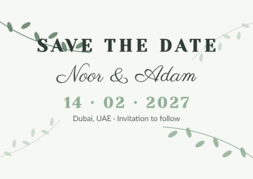 Eucalyptus Save the Date template
