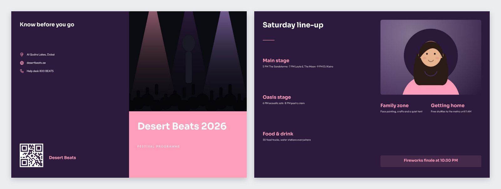 Event Programme Bifold Brochure — editable marketing template