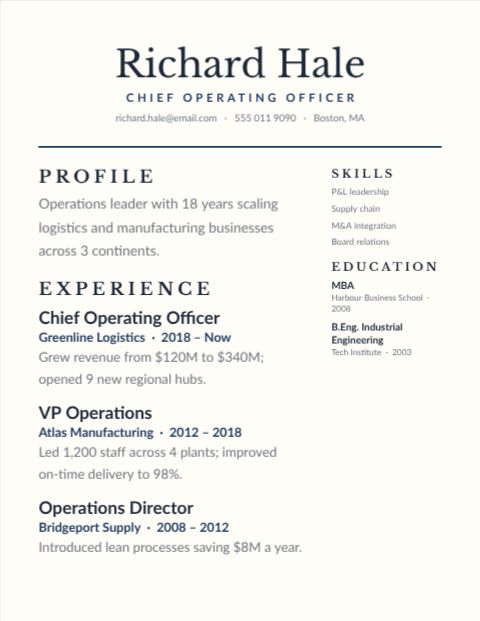 Executive Classic Resume template