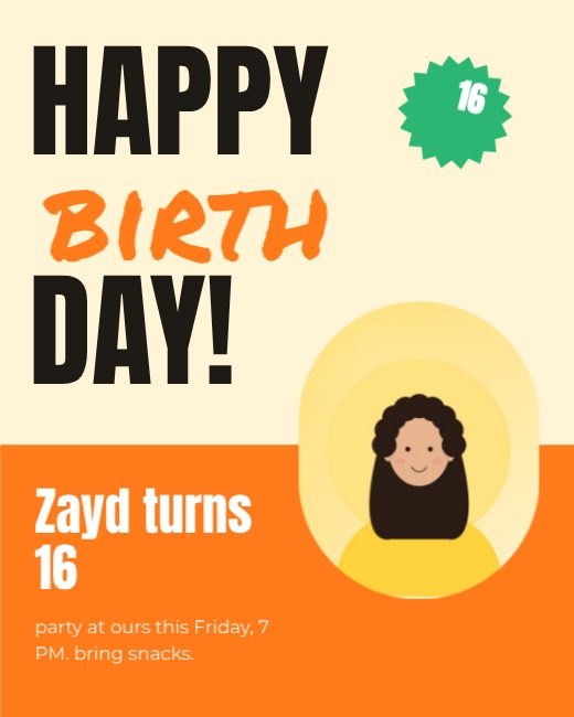 Expressive Type Birthday Post template