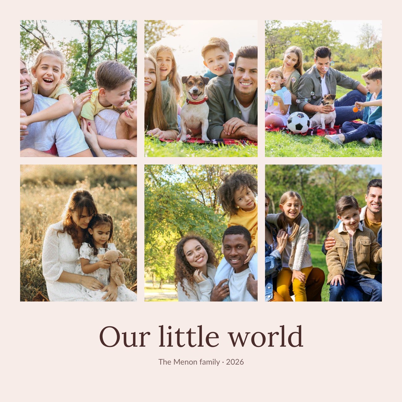 Family Moments 6 Photo Collage — editable photo collage template