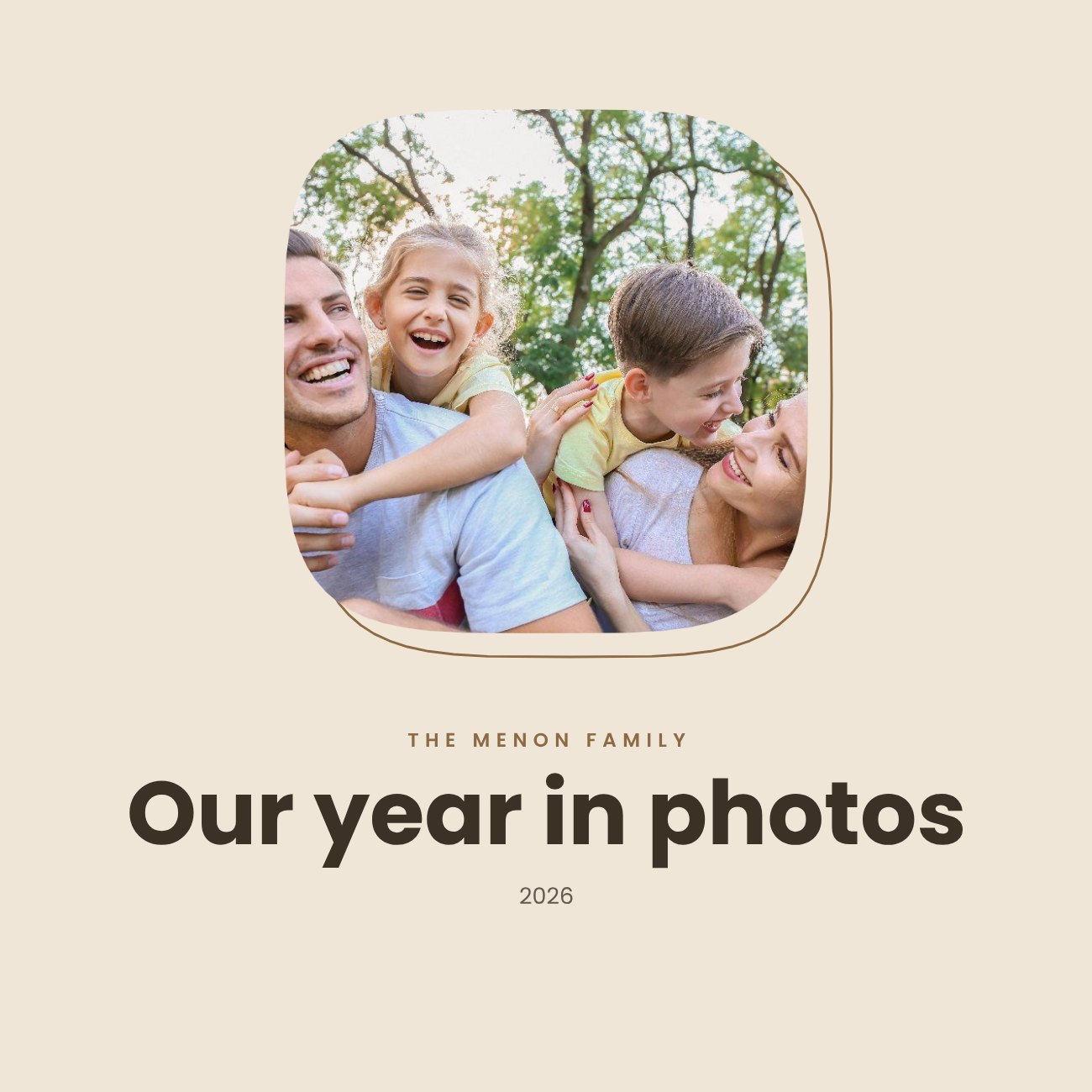 Family Photo Book 4 Pages — editable photo collage template