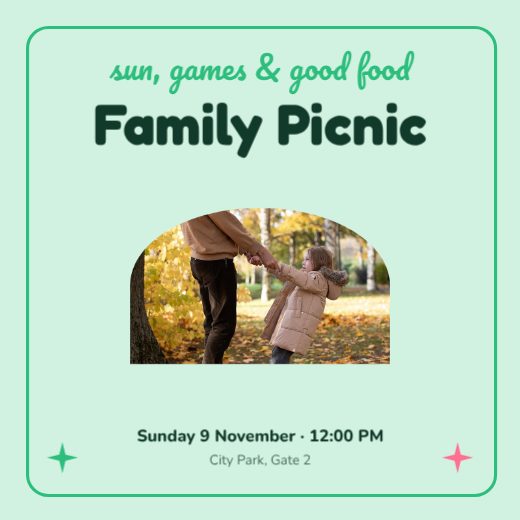 Family Picnic Church Post template