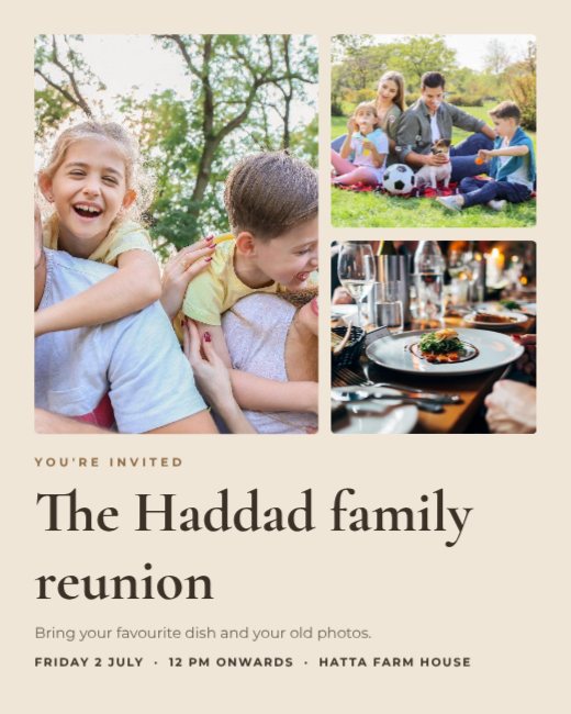 Family Reunion Photo Collage Invitation