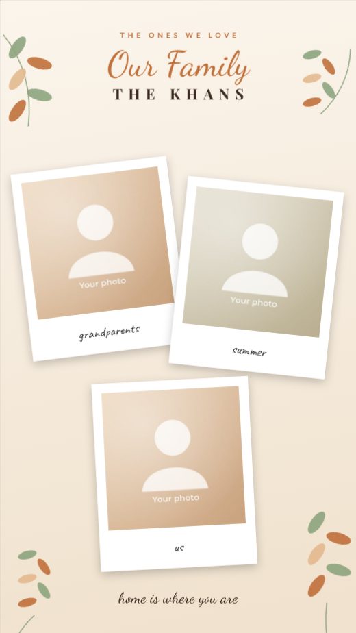 Family Warmth Polaroid Memories Story template