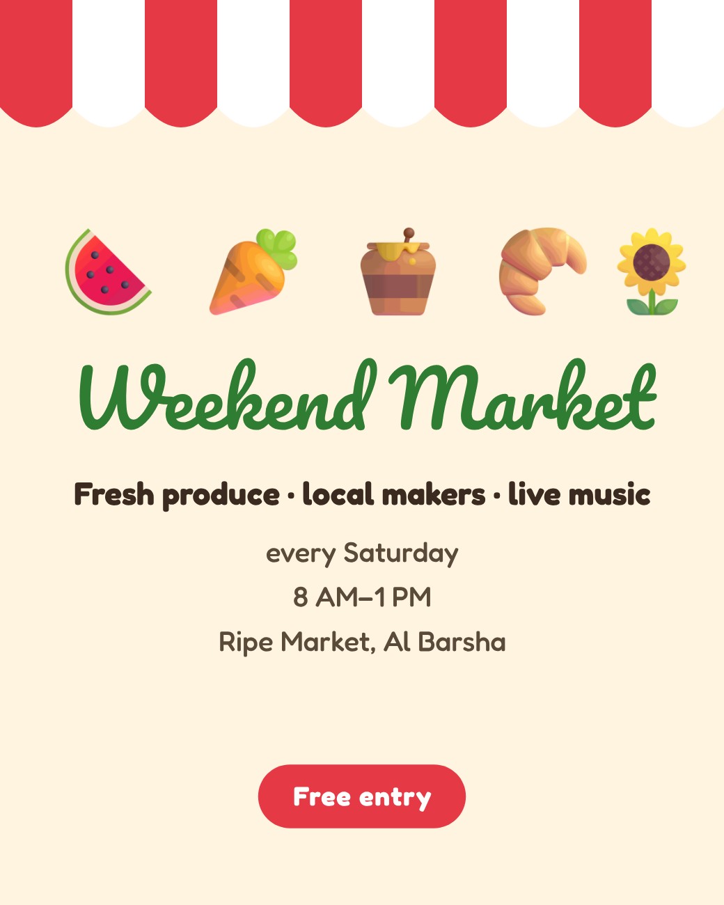 Farmers Market Poster — Free Template | Magical Touch Design