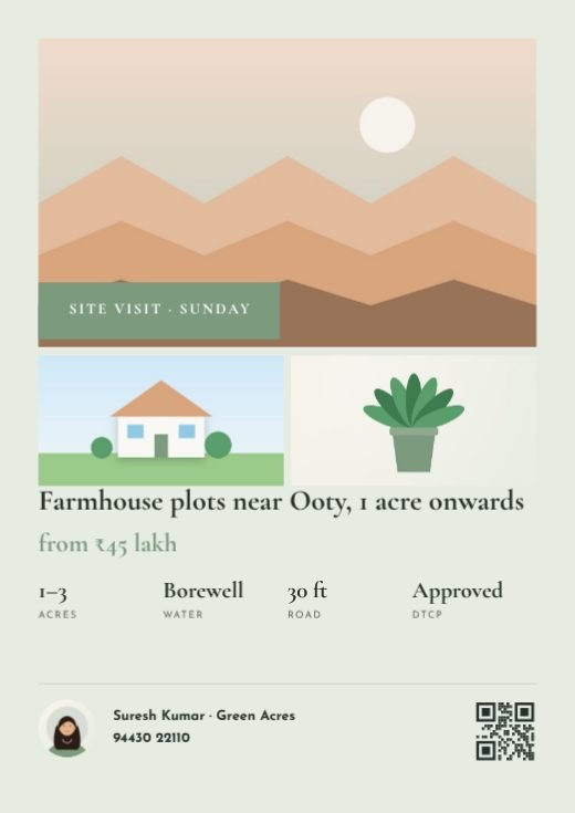 Farmhouse Plot Open House Flyer template