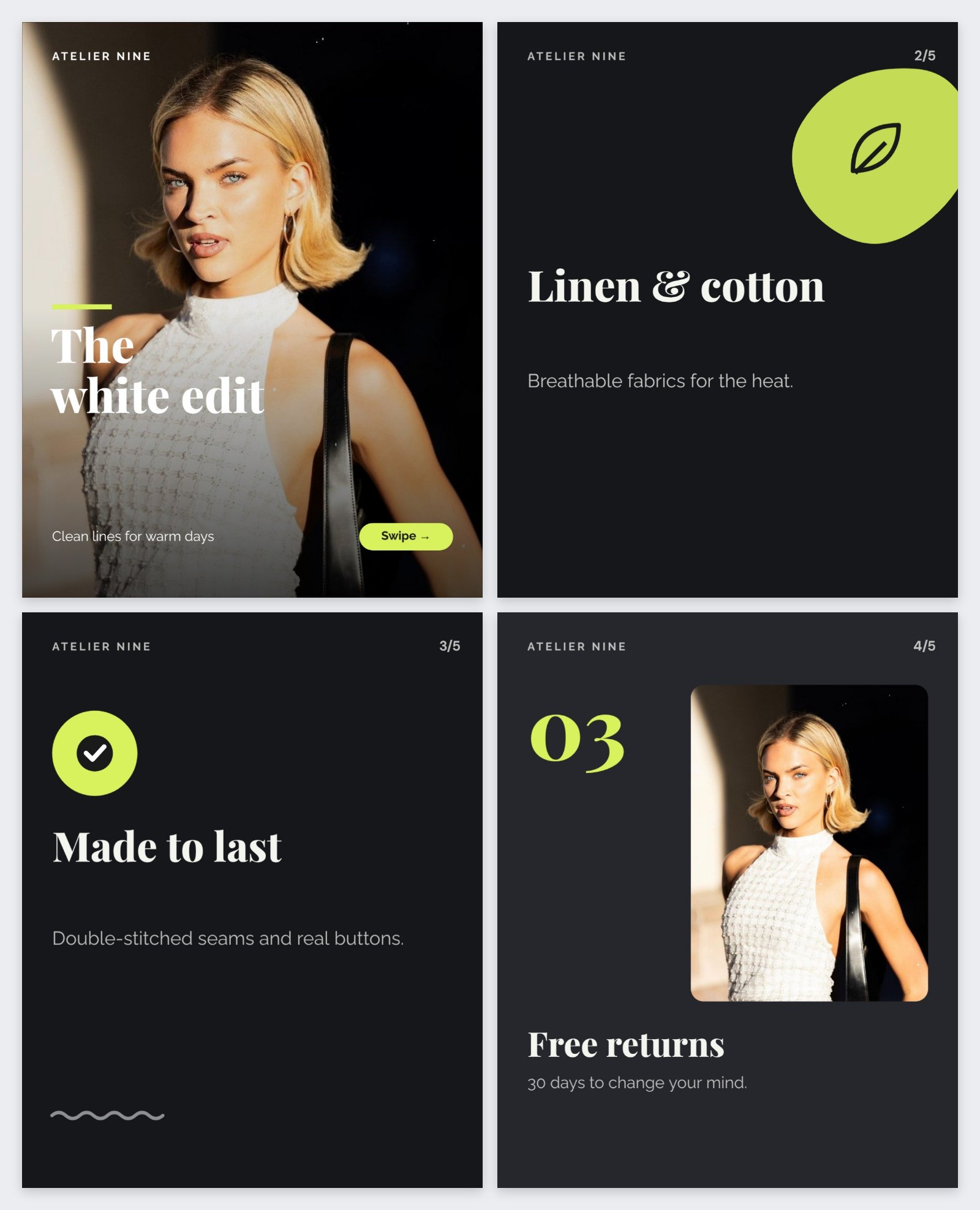 Fashion Drop Instagram Carousel — editable social media template