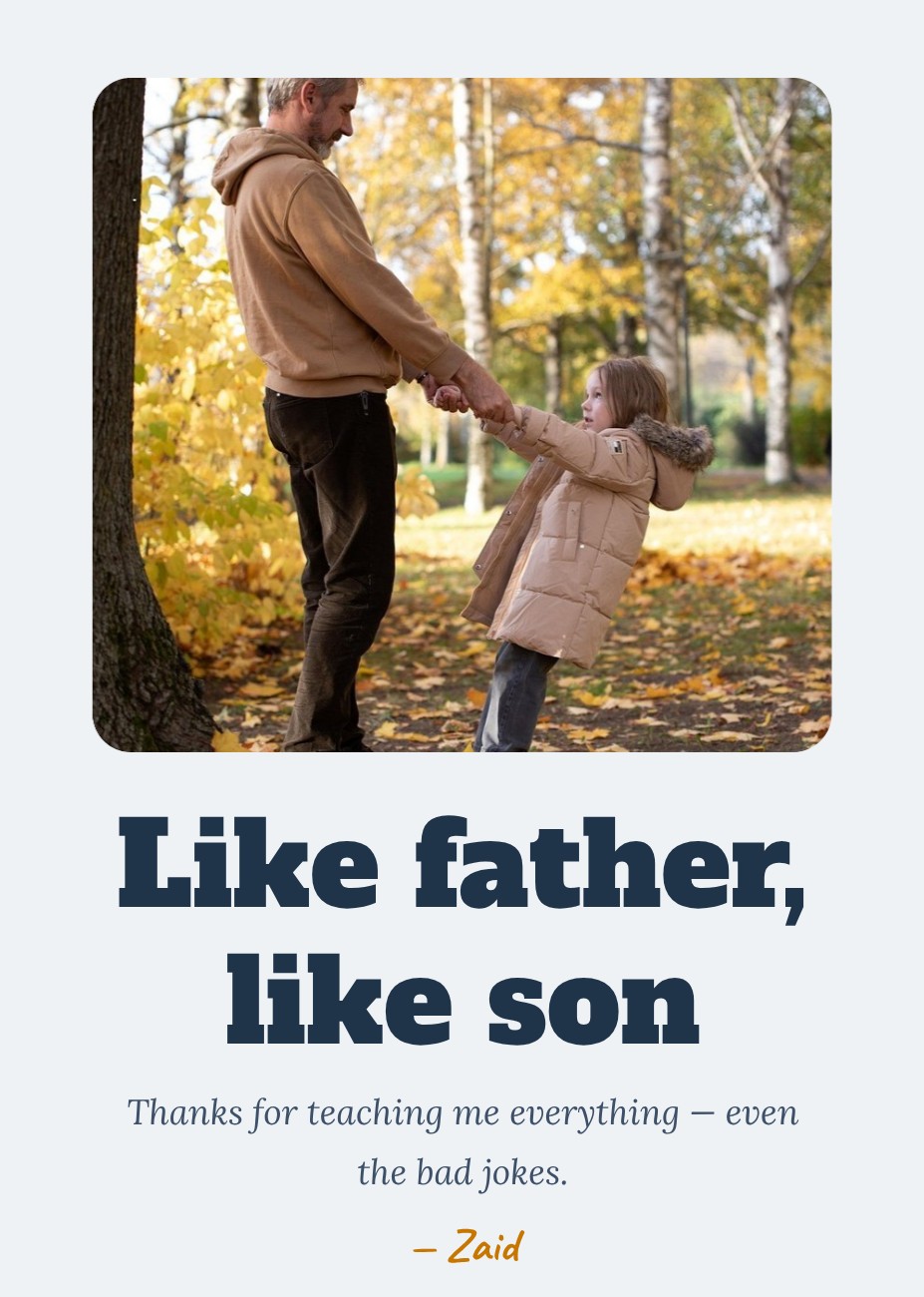 Father and Son Card — editable love & family template