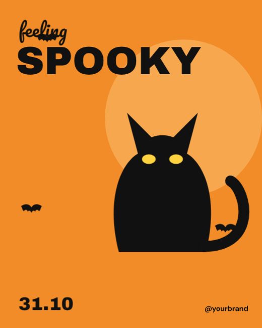 Feeling Spooky Black Cat Post — free Halloween design template