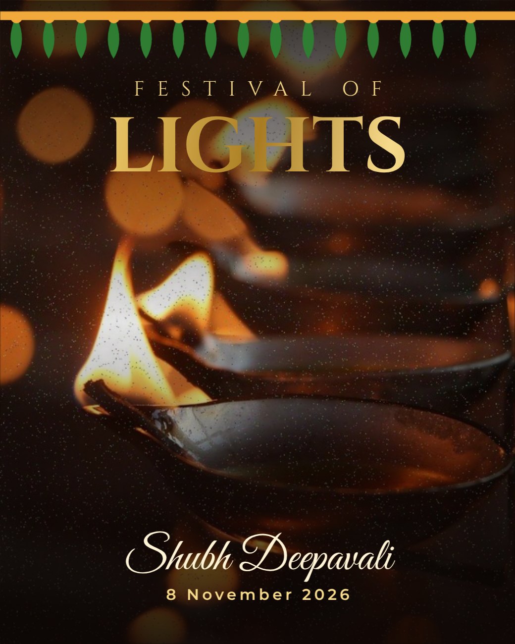 Festival of Lights Diwali Post — editable festivals template