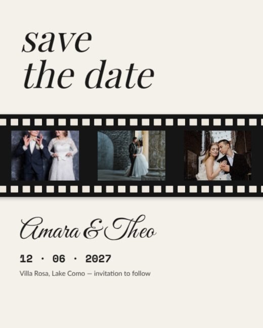 Film Strip Save The Date template