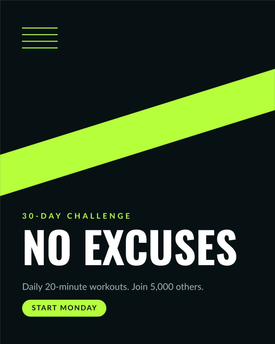Fitness Challenge Post — editable social media template