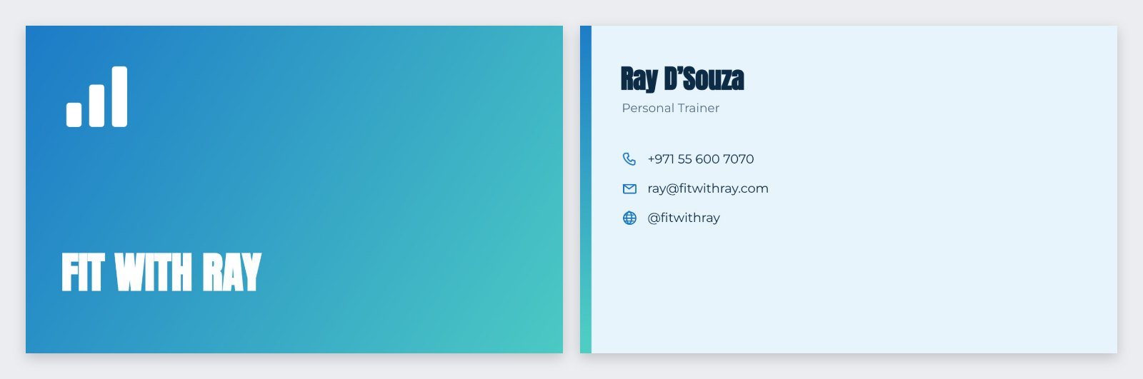 Fitness Coach Gradient Card — editable business template