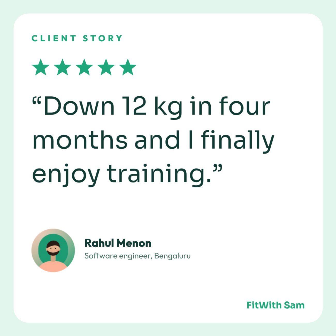 Fitness Coach Testimonial Post — editable social media template