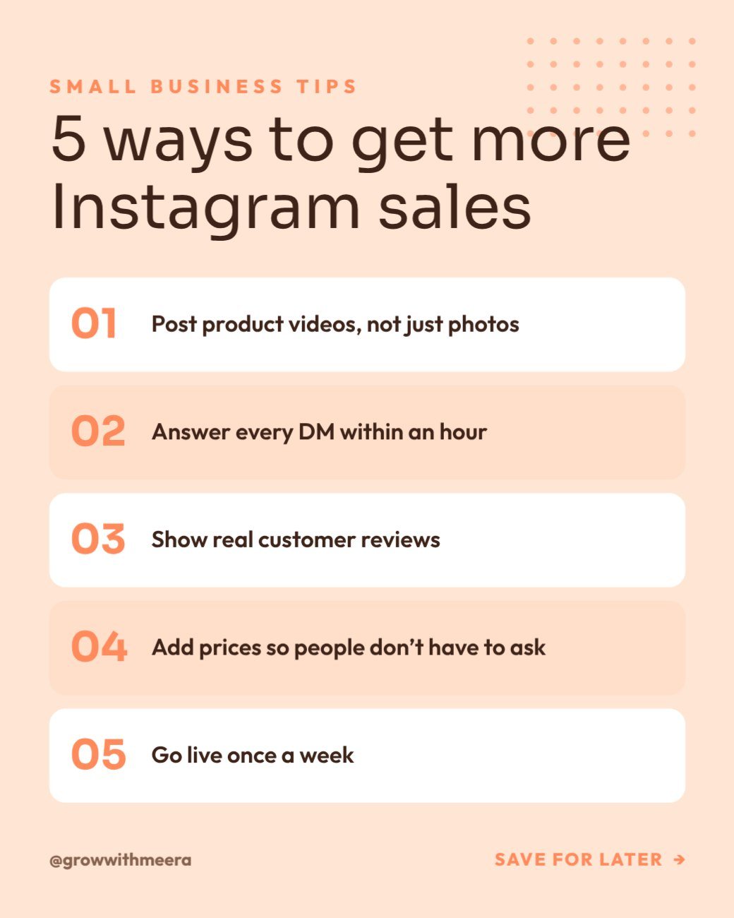 Five Tips Carousel Post — editable social media template
