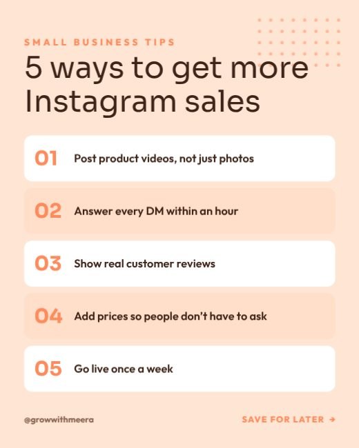 Five Tips Carousel Post template