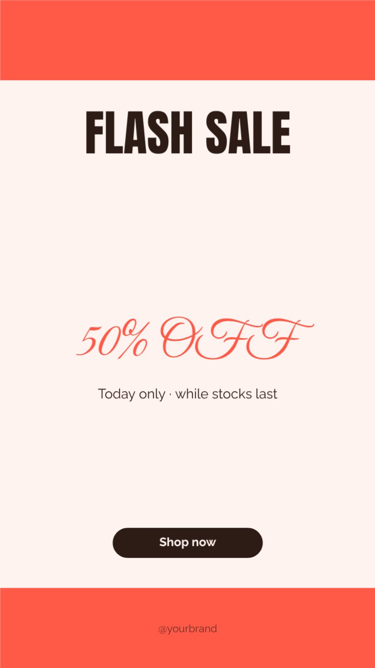 Flash sale Promo Story — editable marketing template