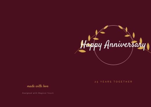 Floral Anniversary Folded Card template