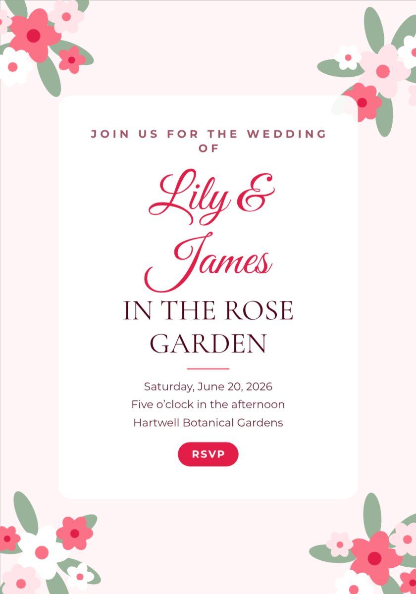 Floral Garden Wedding — editable wedding template
