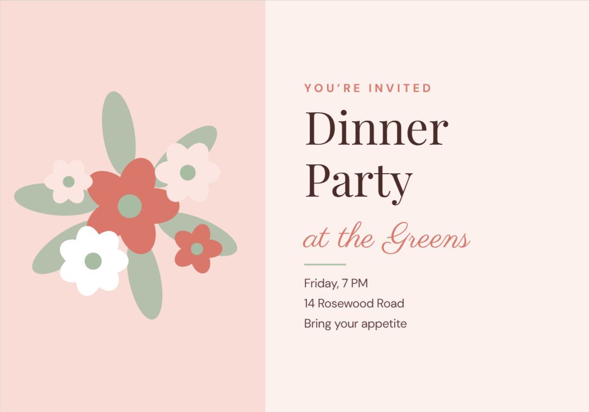 Floral Invitation Card — editable cards template