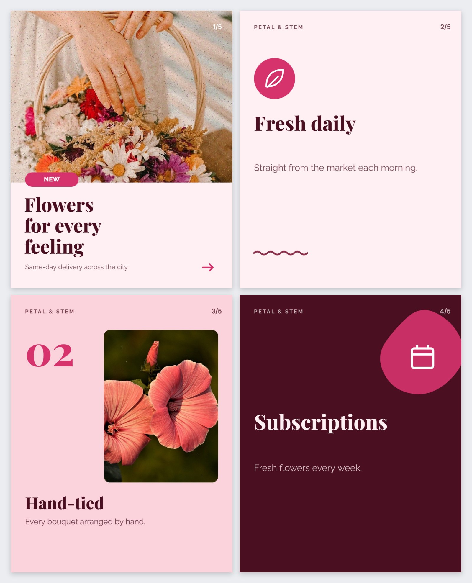 Florist Instagram Carousel — editable social media template