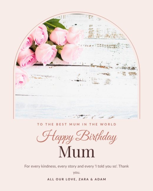 Flower Bouquet Birthday Mum