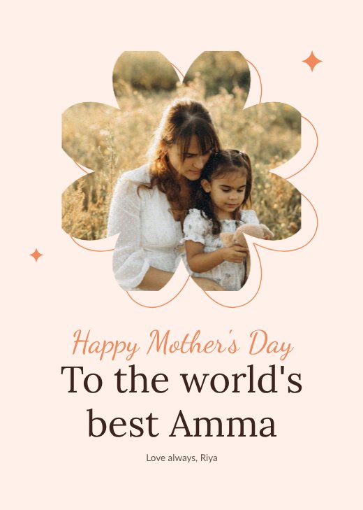 Flower Photo Frame Card template