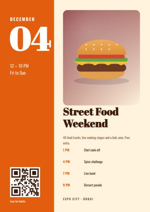 Food Festival Date Flyer template