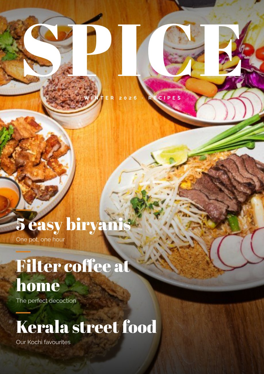 Food Magazine Cover — editable marketing template