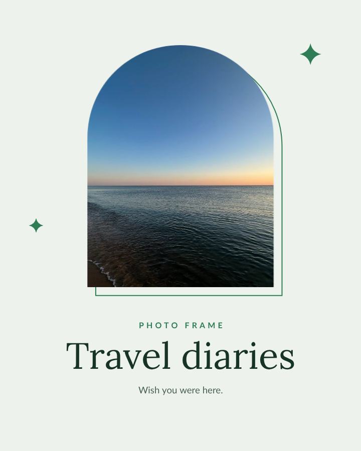 Forest Arch Frame Travel diaries — editable photo collage template