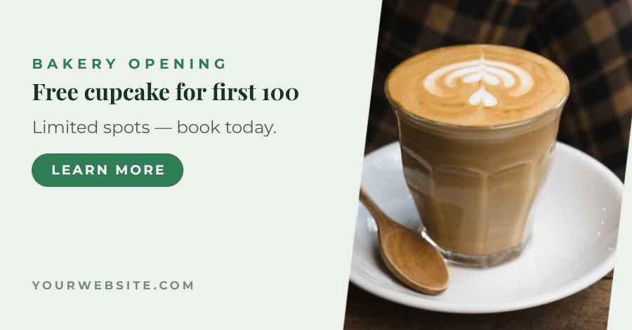 Forest Bakery Opening Facebook Post — editable social media template